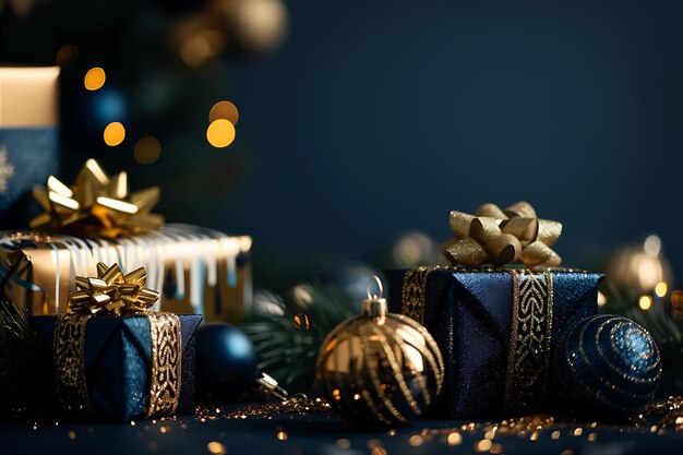 クリスマス の 装飾 を 持つ 贈り物 と プレゼント