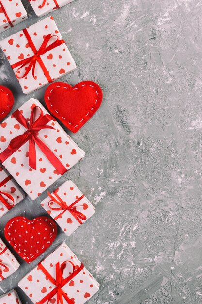 presents with textile hearts