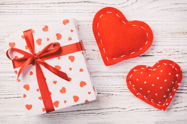 presents with textile hearts