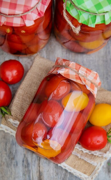 Preservation of homemade tomatoes. Food