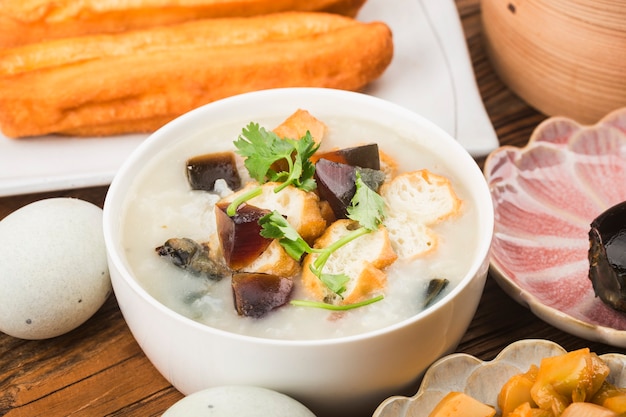 Preserved egg lean meat porridge breakfast