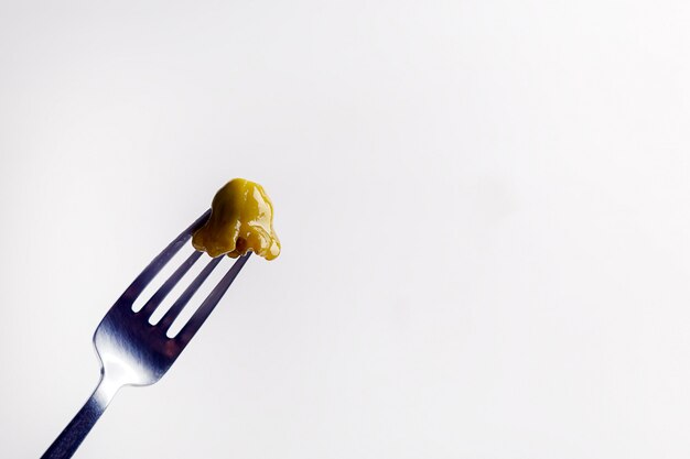 Preserved squash on white background