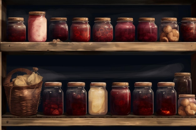 Preserves shelves Generate Ai