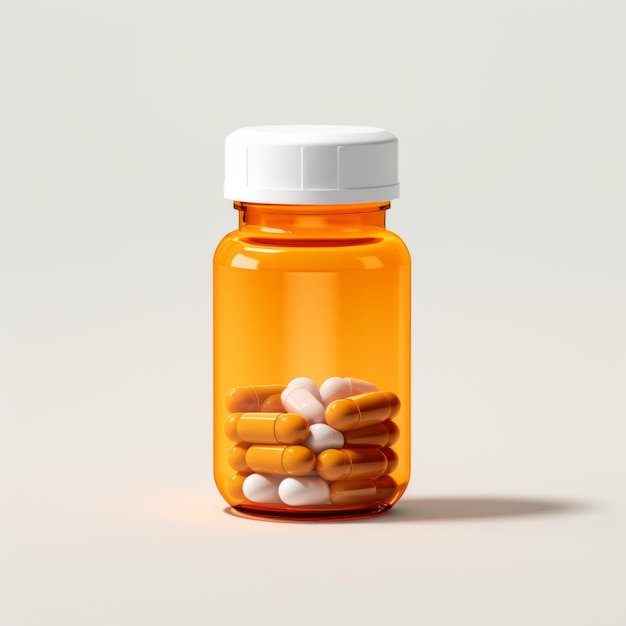 Preserving Wellness A Captivating View of a Pill Bottle on a White Background