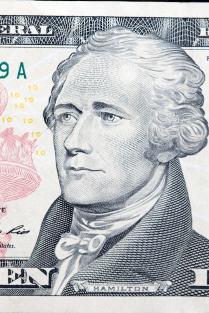 달러 지폐와 함께 대통령의 얼굴