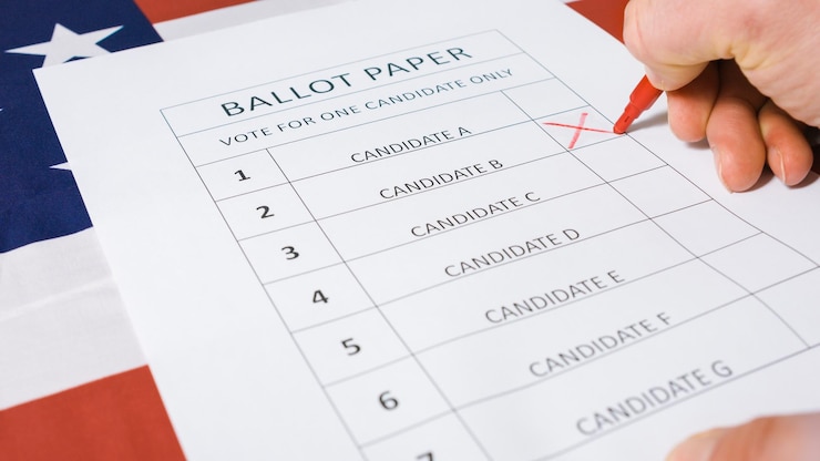 Photo presidential elections ballot concept