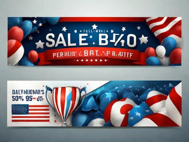 Photo presidents day banner or poster design