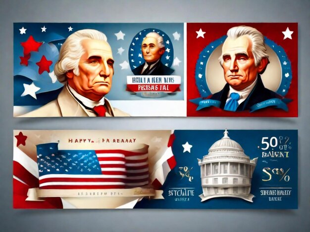 Presidents Day Banner or Poster Design