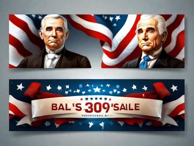 Presidents Day Banner or Poster Design