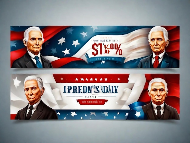 Presidents Day Banner or Poster Design