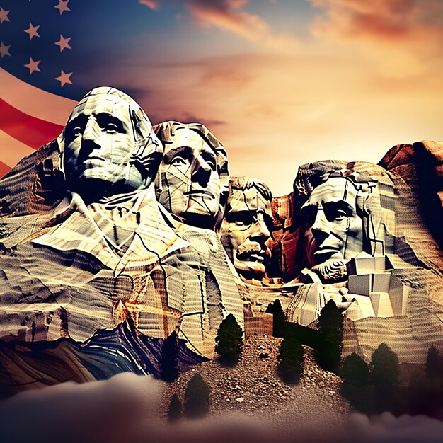 Presidents Day Mount Rushmore achtergrondontwerp