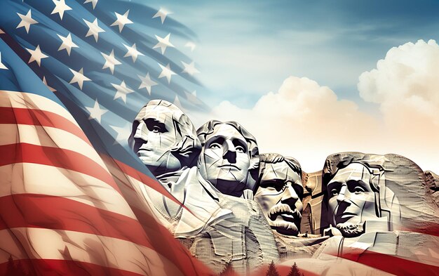 Foto giorno dei presidenti mount rushmore background design