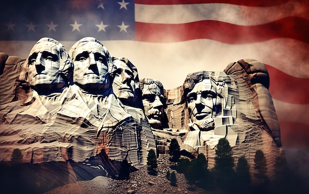 Photo presidents day mount rushmore background design