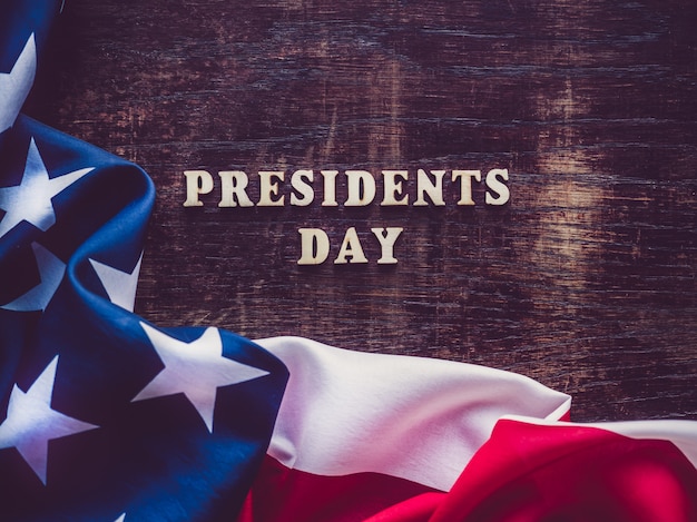 Presidents' Day on wooden surface