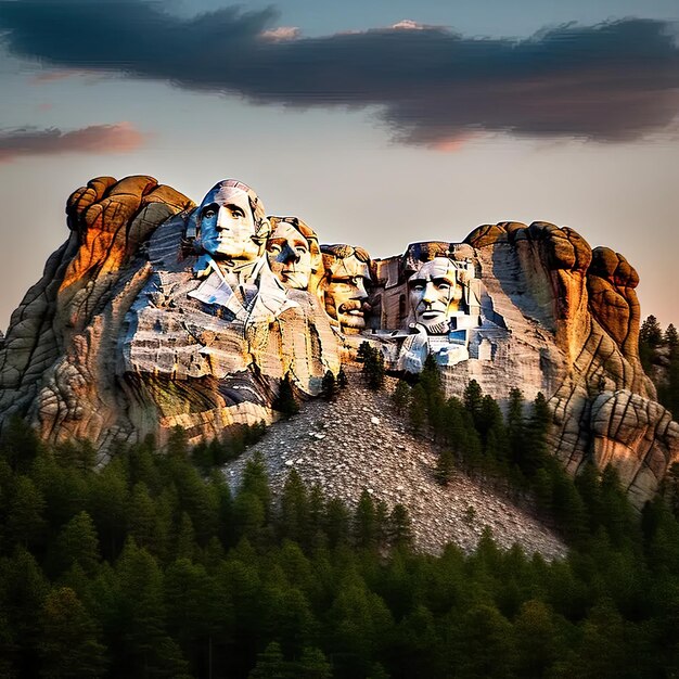 The presidents of the united states carved into the side of a mountain