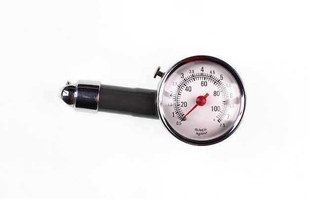 Photo pressure gauge for car tires isolated on white background