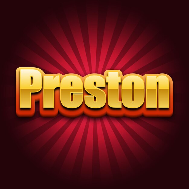 Preston Text effect Gold JPG attractive background card photo