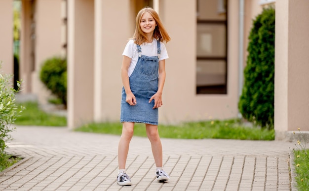 Preteen girl in city