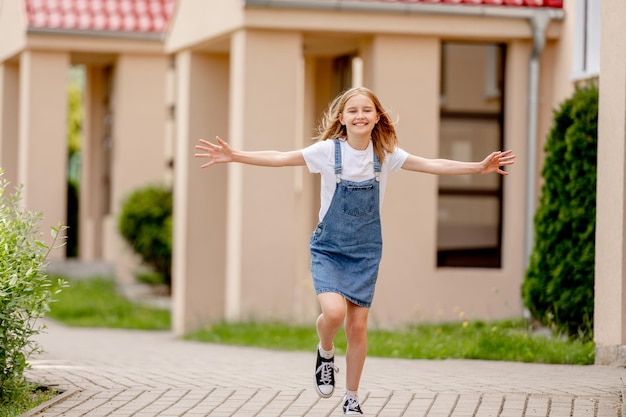 Preteen girl in city