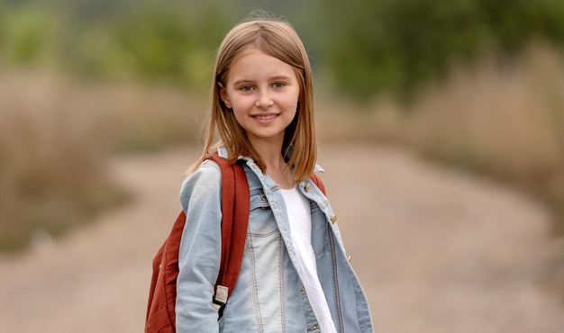 Preteen girl in the field