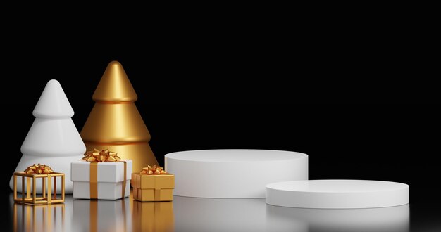 Prettige kerstdagen en gelukkig nieuwjaar scène voor productpresentatie abstract