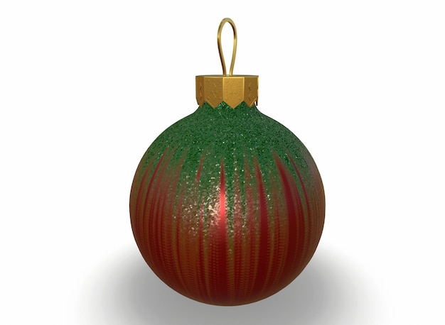 Prettige kerstdagen en gelukkig Nieuwjaar speelgoed decoratie 3D-rendering.