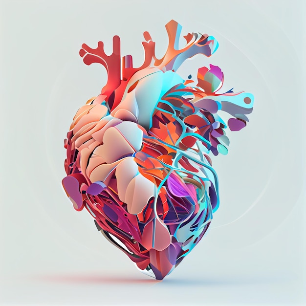 Pretty aesthetic heart illustration with isolated background