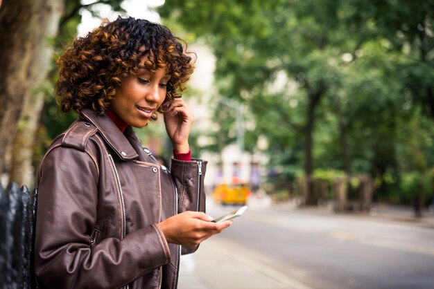 Pretty african american girl in New York