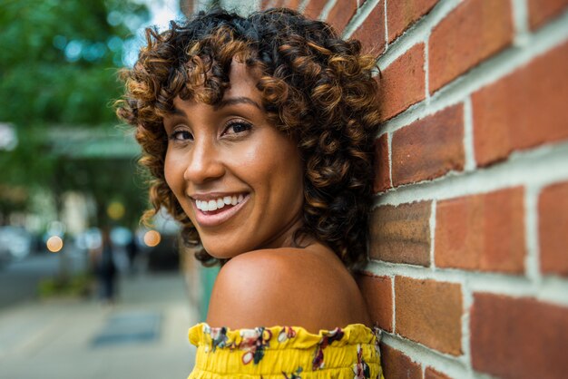 Pretty african american girl in New York