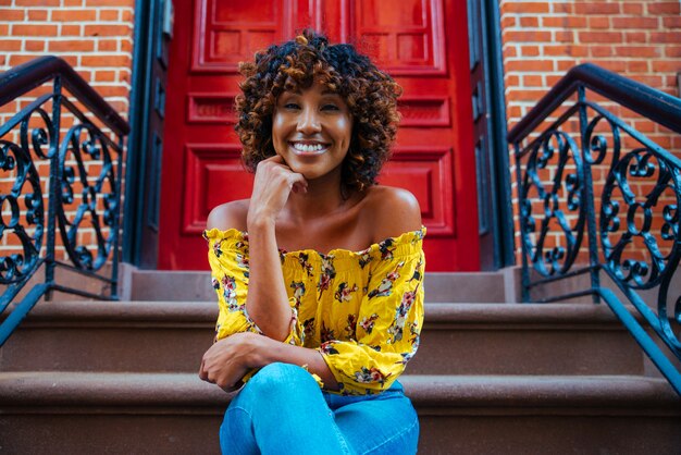 Pretty african american girl in New York