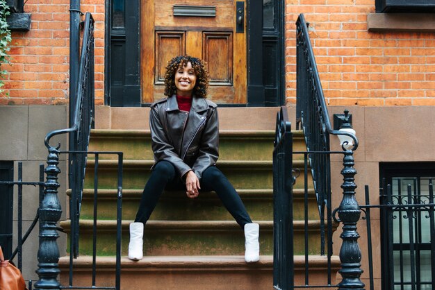 Pretty african american girl in New York