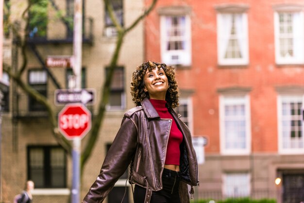 Pretty african american girl in New York