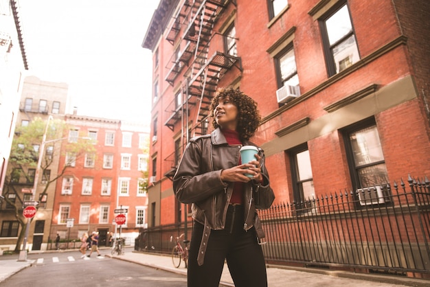 Pretty african american girl in New York