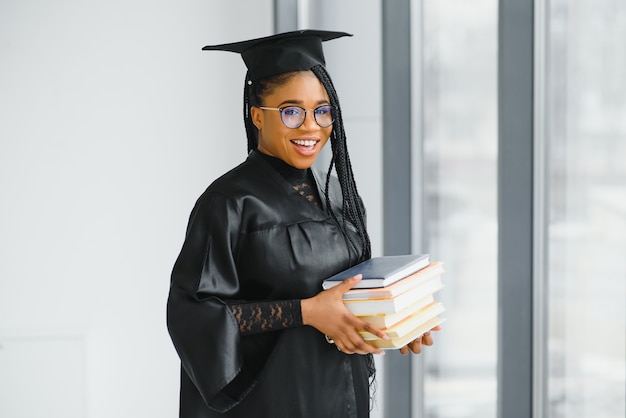 A pretty african american woman graduate