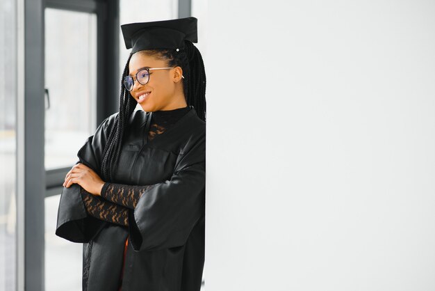 A pretty african american woman graduate