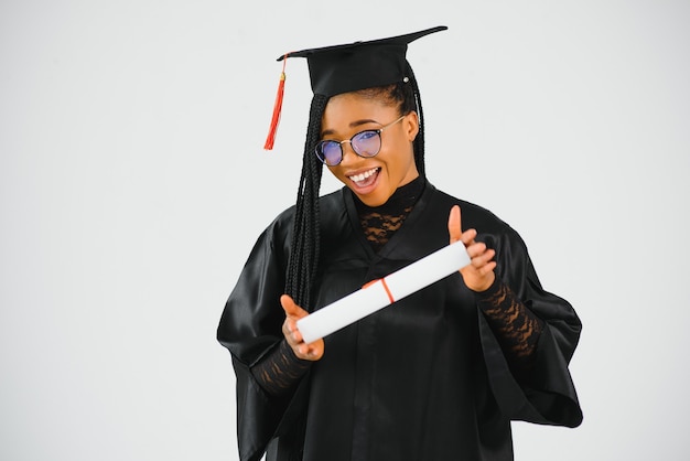 A pretty african american woman graduate