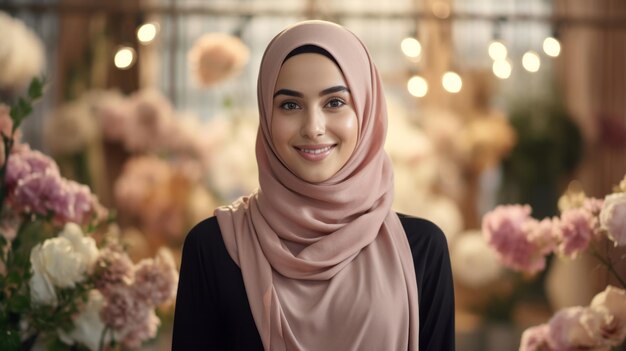 Портрет красивой мусульманской женщины на базаре