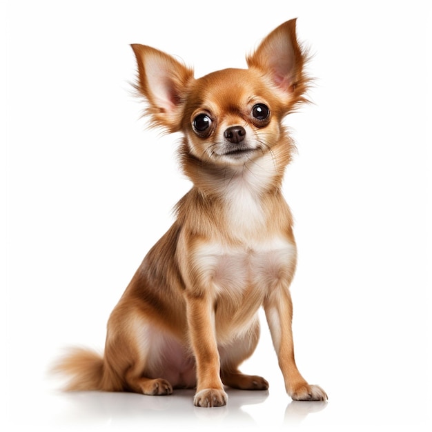 Pretty brown standing chihuahua isolated on a white background generated with ai