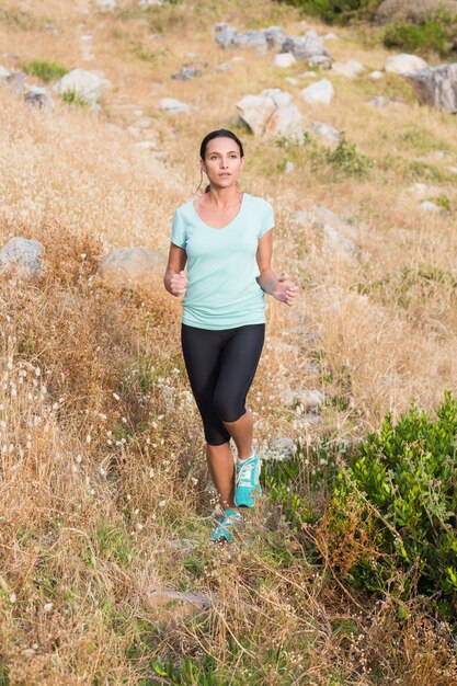 Pretty brunette running 