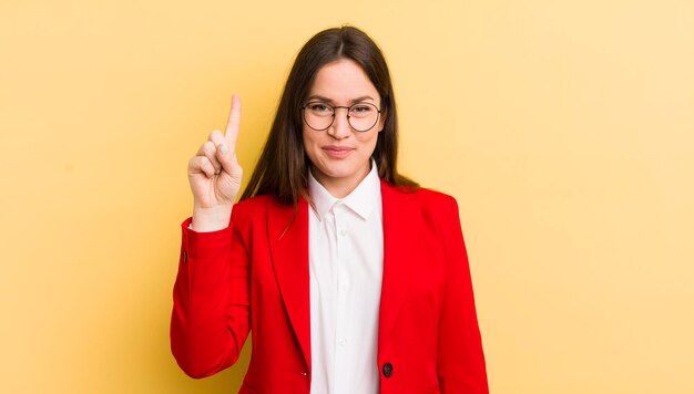 pretty businesswoman wearing red blazer