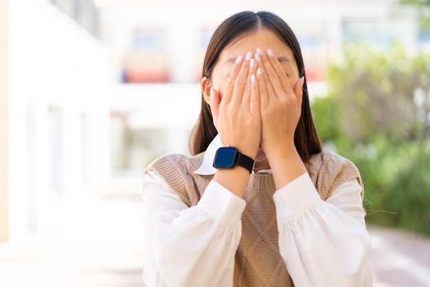 Pretty Chinese woman with sport watch