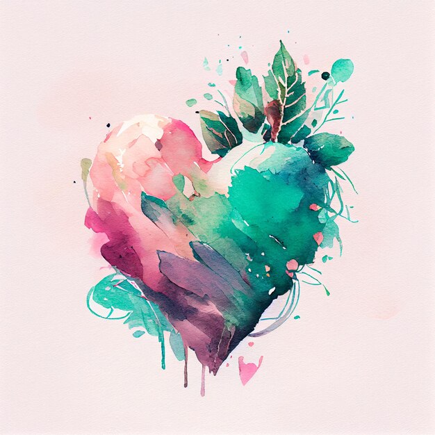 Pretty cute heart illustration with isolated background