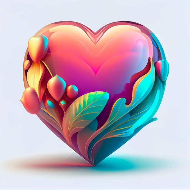 Pretty cute heart illustration with isolated background