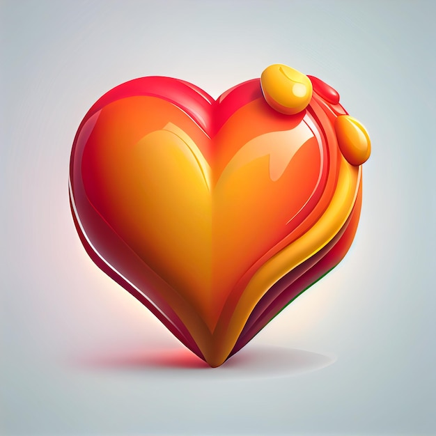 Pretty cute heart illustration with isolated background