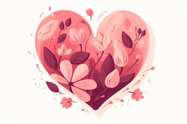 Photo pretty cute heart illustration with isolated background