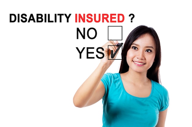 Pretty female with question of disability insured