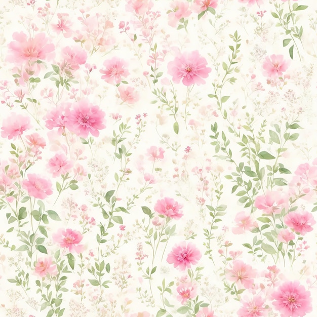 Photo pretty flowers seamless patterns collection in flat style