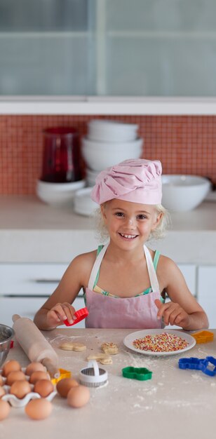 Pretty girl baking