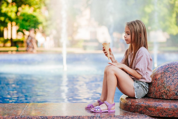 pretty girl eating ice cream