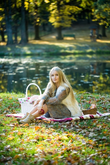 Pretty girl on picnic